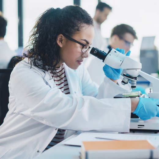 woman in lab